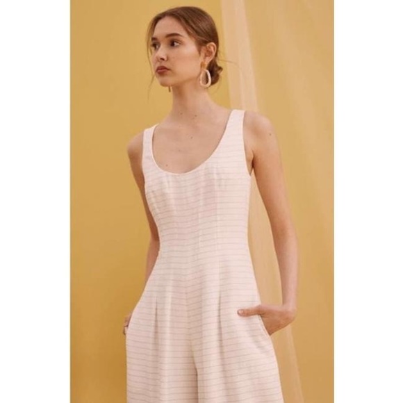 Keepsake the Label Fever Striped Wide Leg Ivory Jumpsuit, NWT Size 4 - Picture 15 of 15